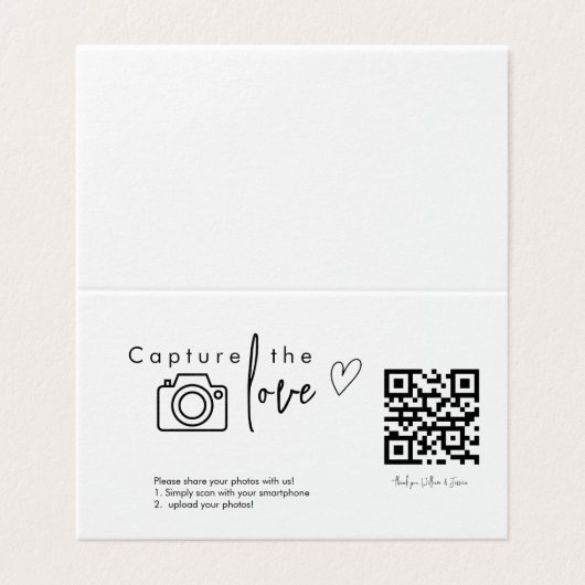 Capture the Love QR Code, Wedding Photo Signs (Outside Unfolded)