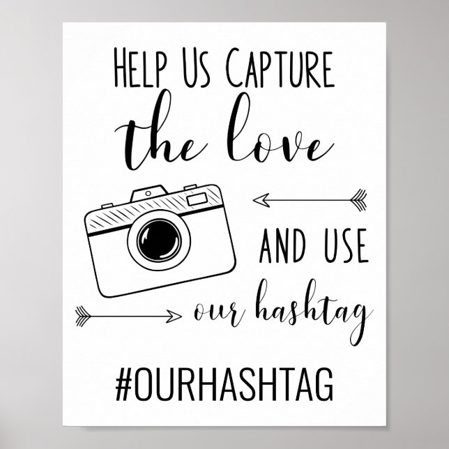 Capture the Love Use Our Hashtag Wedding Poster (Front)