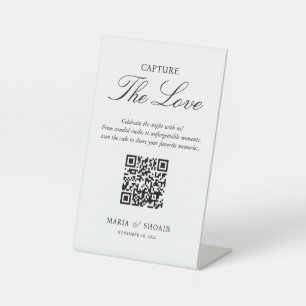 Capture the Love Wedding Photo share QR Code Pedestal Sign