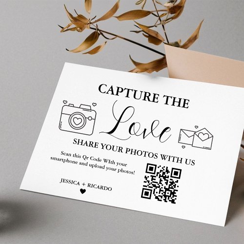 Capture the Love Wedding QR Code Card Photo Card