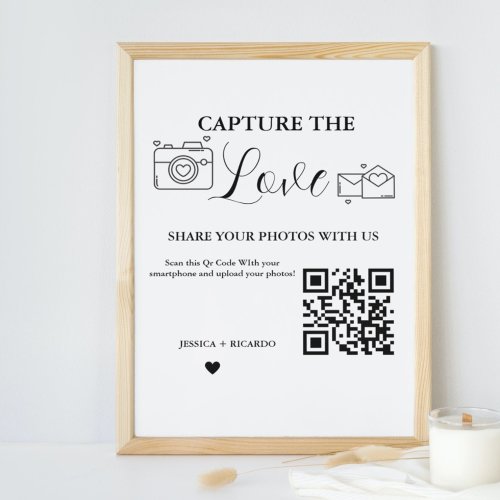Capture the Love Wedding QR Code Card Photo Card Pedestal Sign
