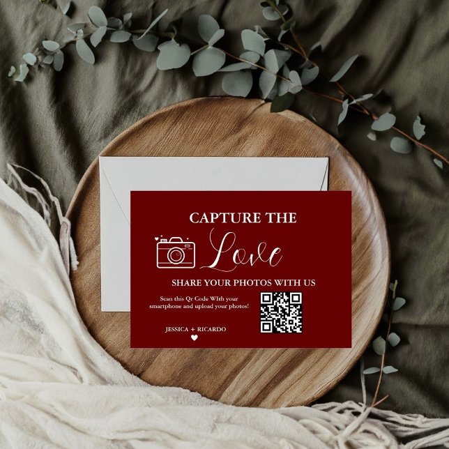 Capture the Love Wedding QR Code Photo Card (Creator Uploaded)