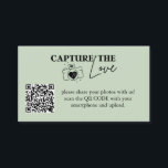 Capture The Love Wedding Qr Code Sage Green Enclosure Card<br><div class="desc">Capture the Love Sign Templates,  Share your Photos QR Code.</div>