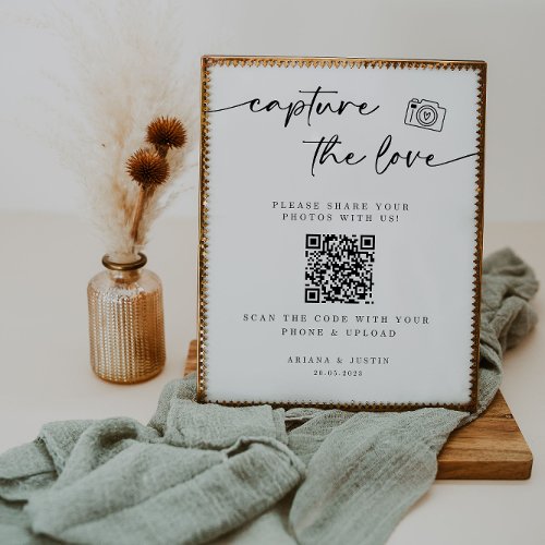 Capture The Love Wedding Sign With QR Code