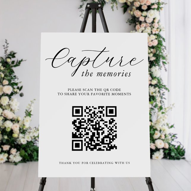 Capture The Memories Wedding Photo QR Code Foam Board (Creator Uploaded)