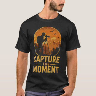 Capture The Moment Photographer Sunset Silhouette  T-Shirt