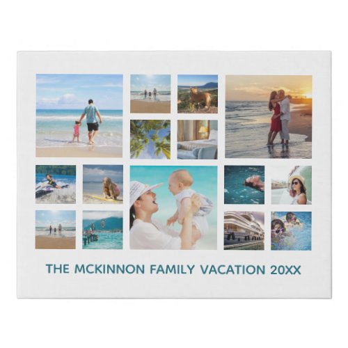 Capture Your Holiday Memories 15 Photo Collage Faux Canvas Print