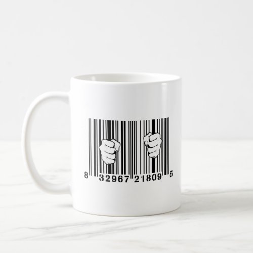Captured By Consumerism UPC Barcode Prison  Coffee Mug