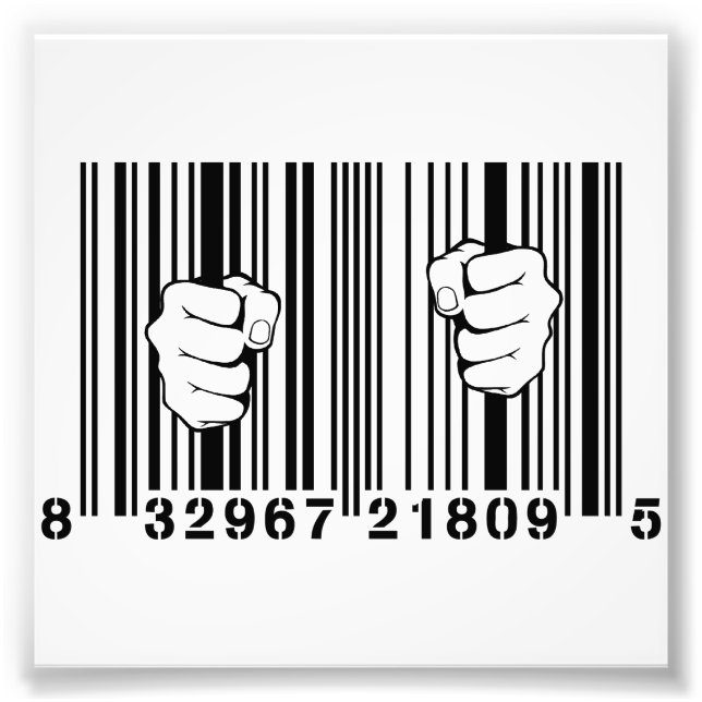 Captured By Consumerism UPC Barcode Prison Photo Print (Front)