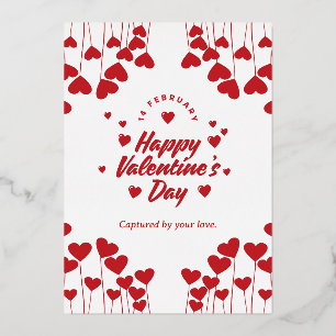 "Captured by Your Love" – Elegant Modern Valentine Foil Holiday Card