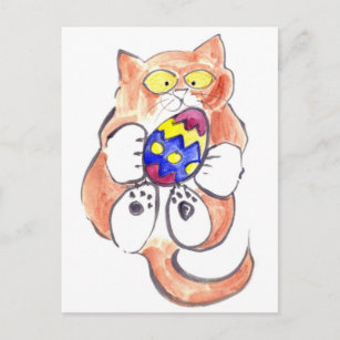 Captured Easter Egg by Kitten Holiday Postcard