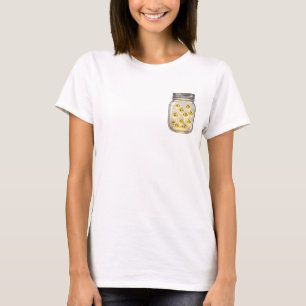 Captured Glow: Cute Fireflies Smiling T-Shirt