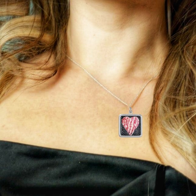 Captured Heart Silver Plated Necklace (This Captured Heart Silver-Plated Necklace, has a very unique, heart design!)