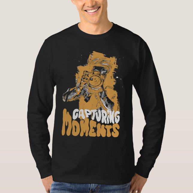 Capturing Moments Cheerful Photography Illustratio T-Shirt (Front)
