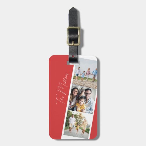 Capturing Moments Red Photo Collage Luggage Tag