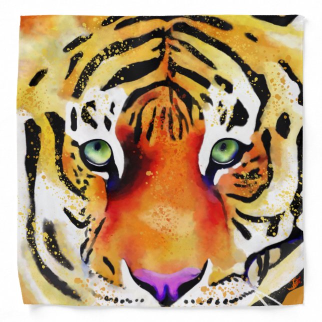 Capturing the Majesty: A Tiger's Gaze Bandana (Front)