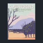 Capulin Volcano National Monument Vintage Postcard<br><div class="desc">Capulin Volcano vector artwork design. It protects and interprets an extinct cinder cone volcano and is part of the Raton-Clayton volcanic field.</div>