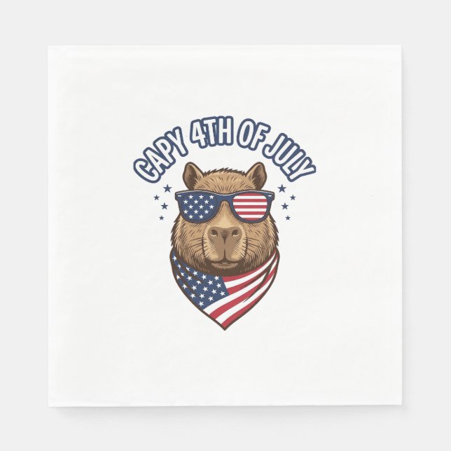 Capy 4th of July Patriotic Capybara Vector Design_ Napkins (Front)