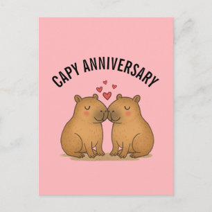 Capy Anniversary Valentines Cute Capybara Postcard