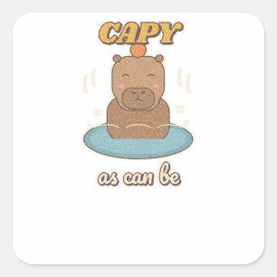 Capy As Can Be Capybara Square Sticker