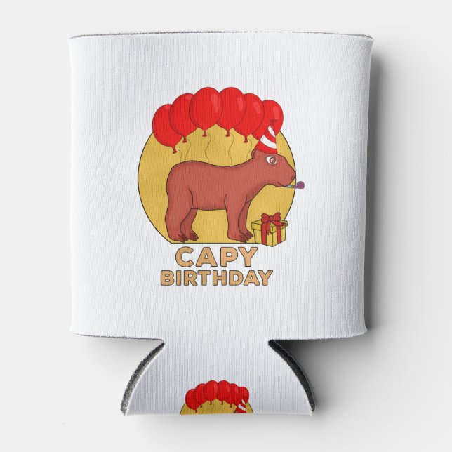Capy Birthday Can Cooler (Front)
