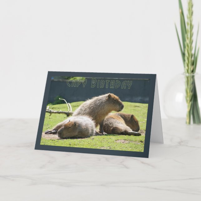 Capy Birthday - Capybara Birthday Greeting Card (Front)