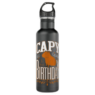 Capy Birthday, Capybara Plush, Cappybara, Capybara Stainless Steel Water Bottle
