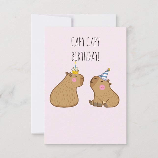 Capy Birthday Thank You Card (Front)
