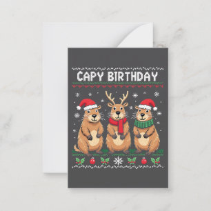 Capy Birthday Ugly Christmas Sweater Capybara   Note Card