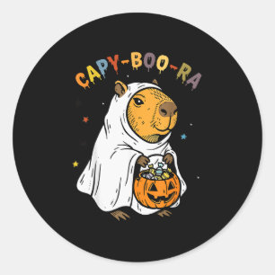 Capy-boo-ra Cappy Halloween Funny Capybara Costume Classic Round Sticker