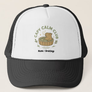Capy Calm Club Cute Capybara Retro Aesthetic Cozy Trucker Hat