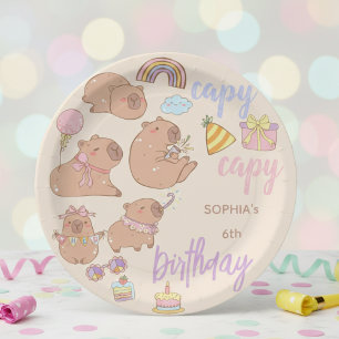 Capy capy birthday paper plates