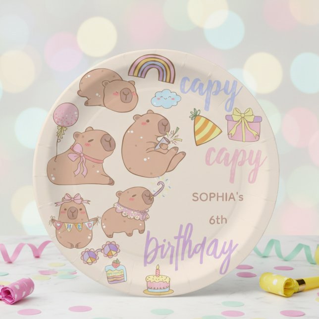 Capy capy birthday paper plates (Creator Uploaded)