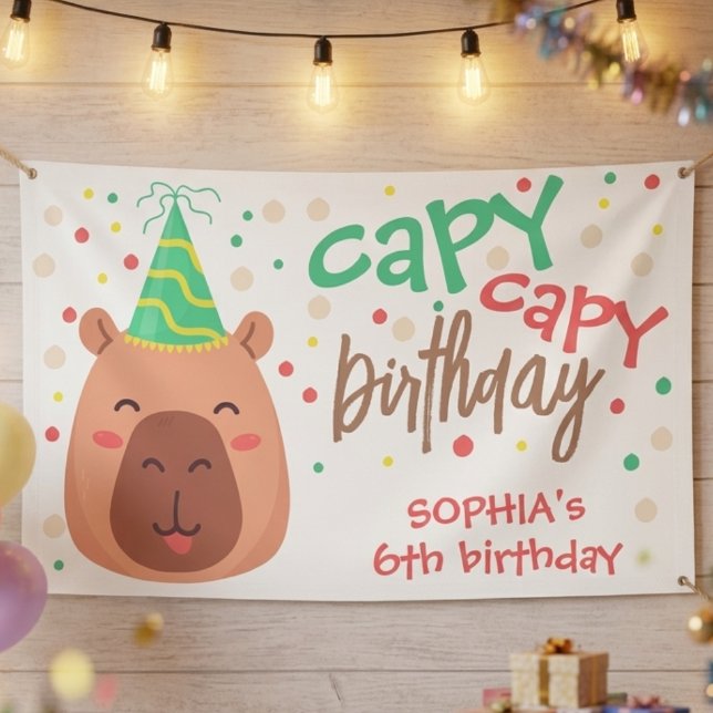 Capy capy capybara birthday banner (Creator Uploaded)