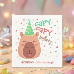 Capy capy capybara birthday napkins