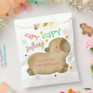 Capy capybara birthday favor bag