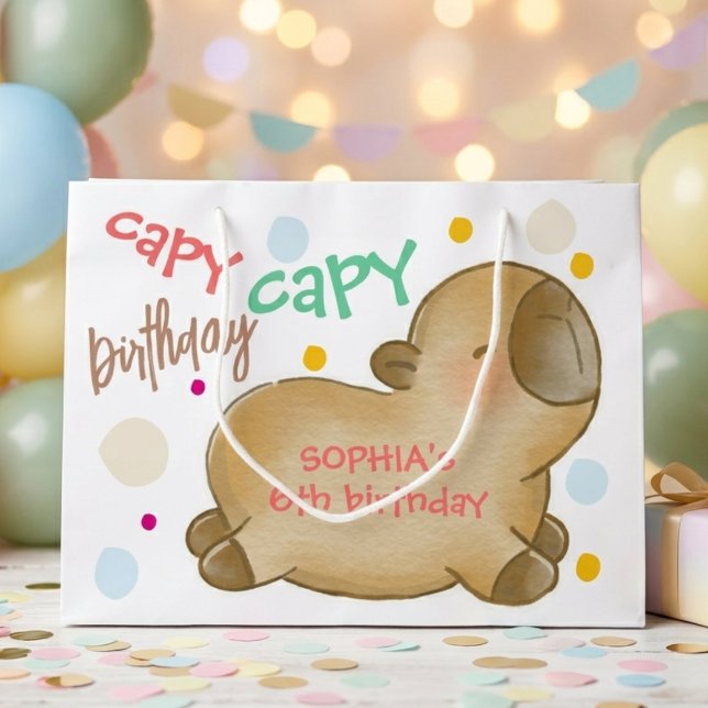Capy capybara birthday large gift bag (Creator Uploaded)