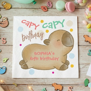 Capy capybara birthday napkins