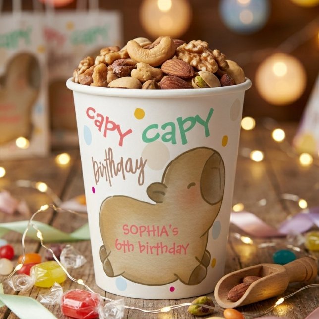 Capy capybara birthday paper cups (Creator Uploaded)