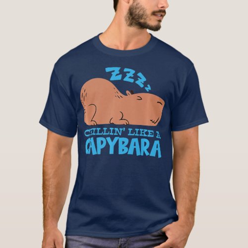 Capy Chillin Like A Capybara Pajama Capybara    1  T_Shirt