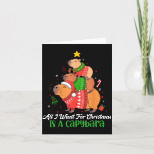 Capy Christmas Cute Capybara Xmas Tree Pjs Animal Card