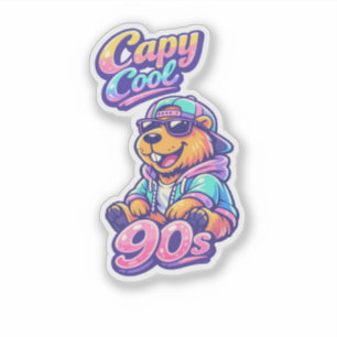 Capy Cool 90s Retro Capybara Sticker