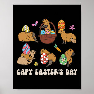 Capy Easter Day Capybara Hunt Eggs Fun Poster