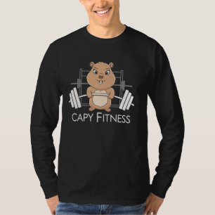 CAPY FITNESS Capybara Weightlifting Funny Gym Work T-Shirt
