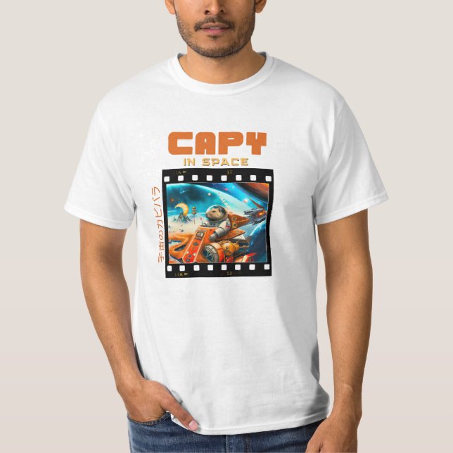 Capy In Space - Cool Capybara T-shirt Design (Front)