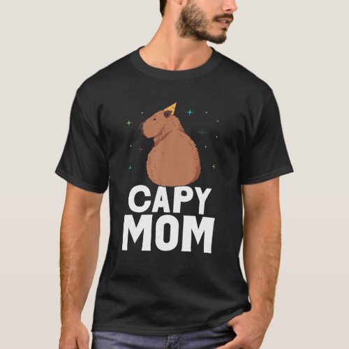 Capy Mom Capybara Rodent Capybaras Cute Animal Mot T_Shirt