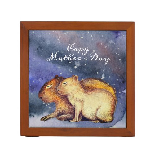  Capy Mothers Day Cute Capybara Baby  Mom Custom Desk Organizer