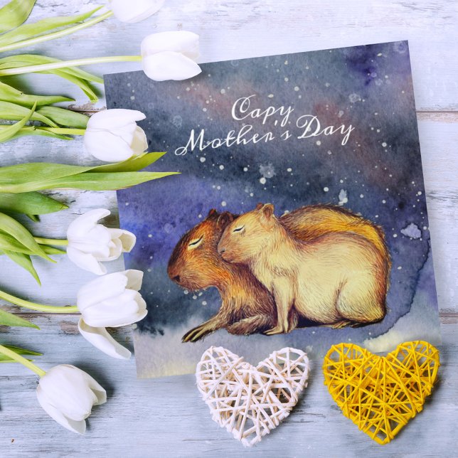  Capy Mother's Day Cute Capybara Baby & Mom Custom Poster (Creator Uploaded)