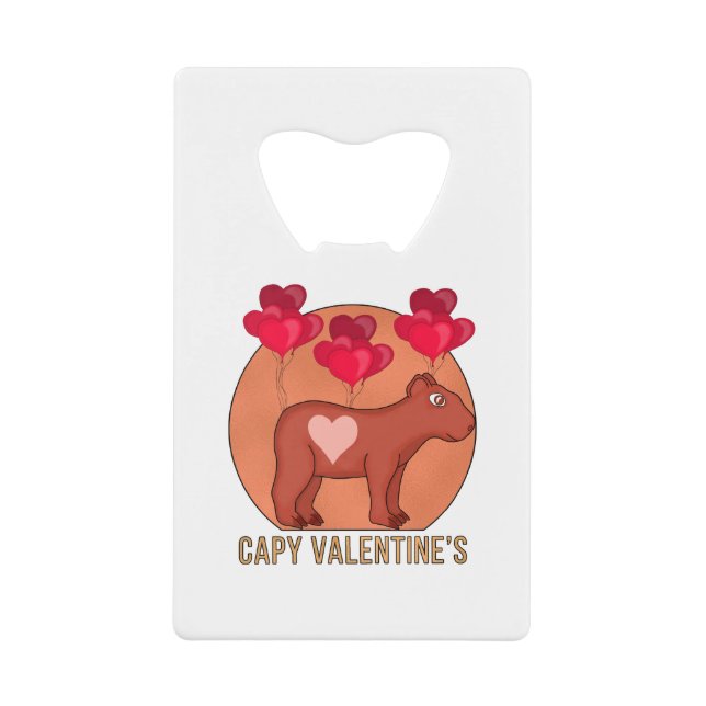 Capy Valentine's Credit Card Bottle Opener (Front)