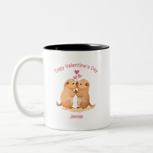Capy Valentines Day Capybara Two_Tone Coffee Mug